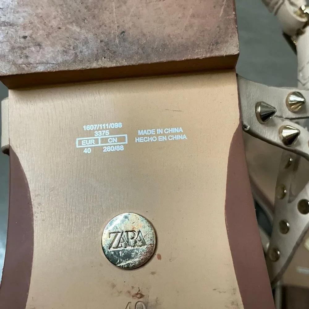 Zara Leather Studded Sandals - Picture 6 of 6